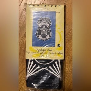 Evergreen Enterprises Police Officer Applique Garden Flag Banner 28 x 44 in New